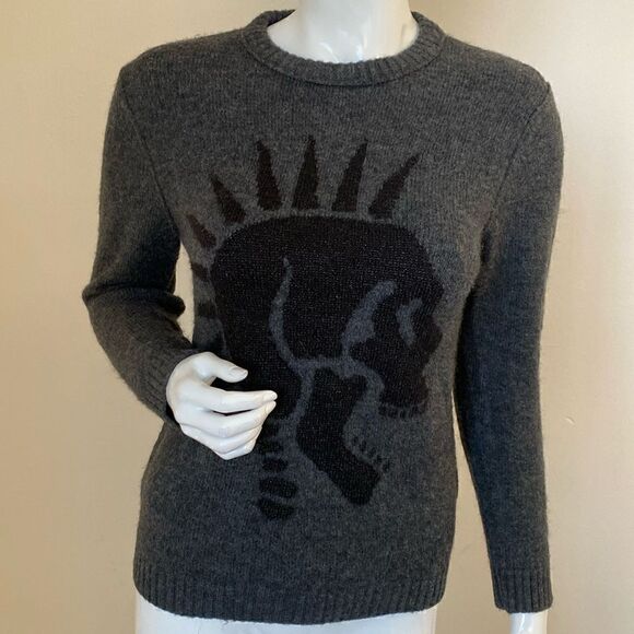 Zara Kids Collection Skull Mohawk Print Sweater Kids Unisex Size 10 Women’s XS - Picture 1 of 5